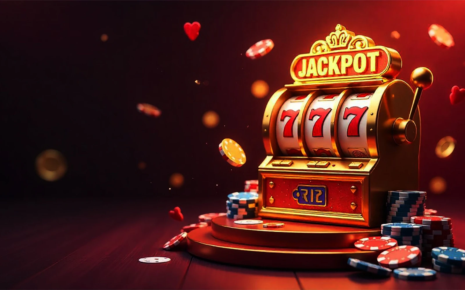 Reel slot digital dengan simbol bonus di layar permainan