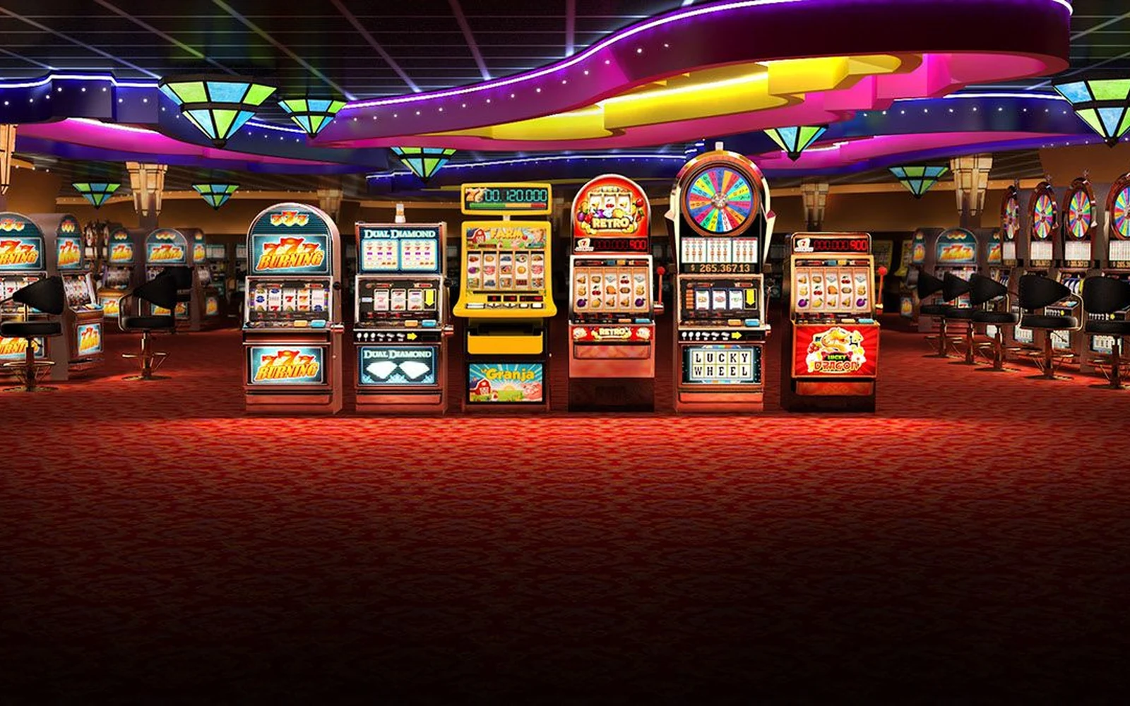 Antarmuka permainan slot pada perangkat digital dengan reel dan tombol kontrol